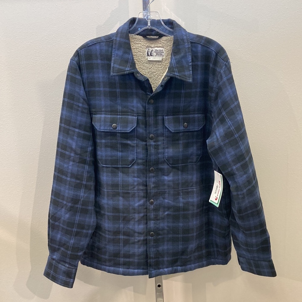 Marmot Ridgefield Men's Heavyweight Sherpa Flannel Jacket NWT - Picture 2 of 4